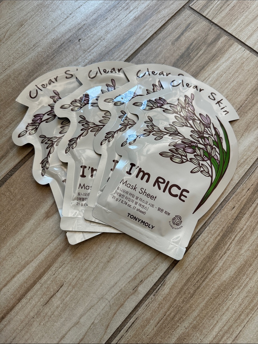 TONYMOLY I’m Rice Clear Skin Sheet Mask 4 Pack K-Beauty Korean Skincare NEW